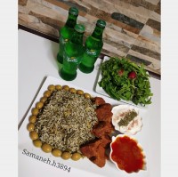 باقالی پلو با گوشت بوقلمون