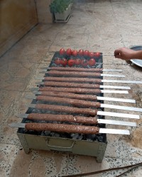 کباب کوبیده و برنج با ته دیگ عالی جاتون سبز عزیزان