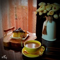 نسکافه همراه کیک وانیلی