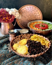 عدس پلو با گوشت