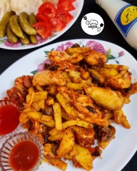 خوراک مرغ و سبزیجات