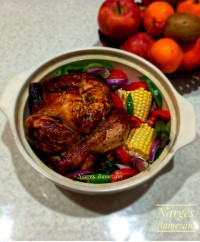 مرغ بریون خونگی وسبزیجات