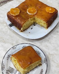 کیک نارنگی با سس نارنگی