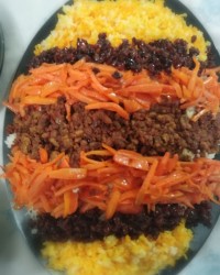 هویج پلو و ترشی شور خانگی