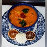 سوپ جو با مرغ