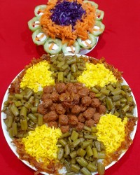 لوبیا پلو (استانبولی) با گوشت کله گنجشکی