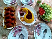 رولت مرغ و گوشت