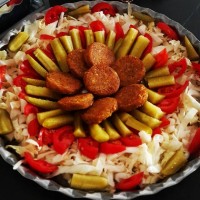 فلافل خودم پز پ سالاد ماکارانی