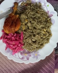 باقلی پلو با مرغ و تررررررشیی