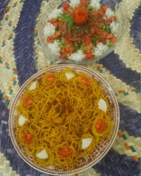 ماکارونی با سالاد شیرازی