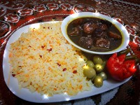 برنج و خورش کدو