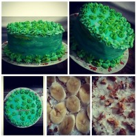 کیک بافیلینگ موز وگردو برای پنجمین سالگرد ازدواجمون