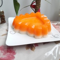 ژله دو رنگ (ژله بستنی پرتقال و ژله شیر)