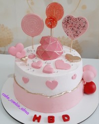 کیک تولد صورتی دخترونه