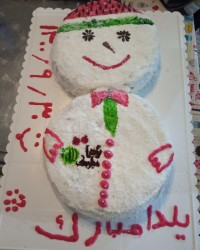 کیک آدم برفی من