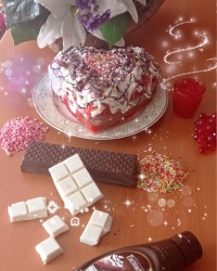 کیک با تزیین ژله بریلووشکلات