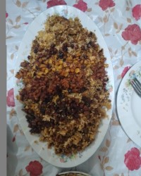 عدس پلو با سویا