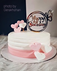 کیک صورتی پاستیلی