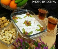 دسر بیسکویت و نارگیل لایه ای