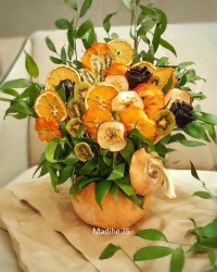 گلدان کدو میوه های خشک