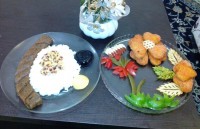 ناگت مرغ و ژله چلو کباب