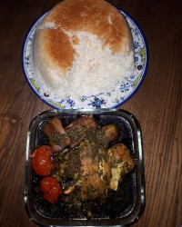 ناهار خورشت تابیران غذای شرق گیلان ؛ با سبزی های معطر جاتون خالی