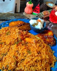 کته لوبیا پلو