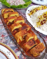 رولت مرغ با مغزها