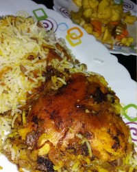 ته چین مرغ با گرد غوره و ترشی