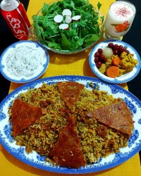 پلو لوبیا چشم بلبلی