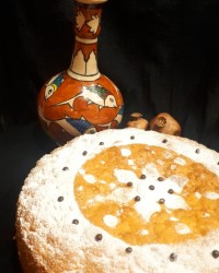 کیک کدوحلوایی خام با سس کدو حلوایی