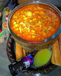 سوپ مرغ و سبزیجات