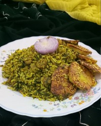 پلومیگو با تهدیگ کنجدی شام امشبمون