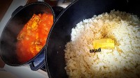 چلوگوشت زعفرانی رستورانی
