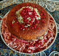 ته چین باقالی پلو با مرغ