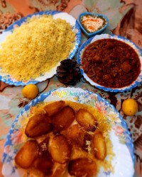 برنج و خورشت لوبیا سبز