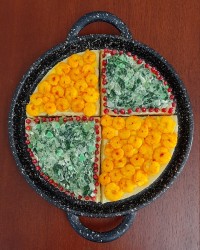 پوره سیب زمینی با میگو و اسفناج