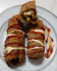 رول تست مرغ و قارچ