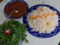 فسنجون وبرنج زعفرانی منوهمسری براشام