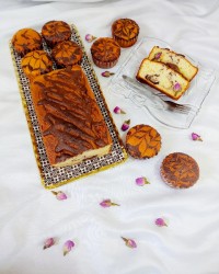 کیک وکاپ کیک شکلاتی دورنگ