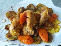 خوراک مرغ و سبزیجات