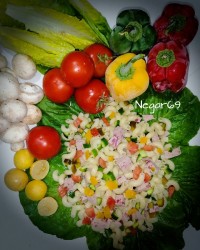 سالاد ماکارونی با ژامبون