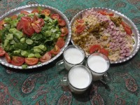 سالاد ماکارونی و ژله