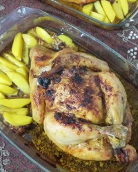 مرغ شکم پر دستپخت خواهری