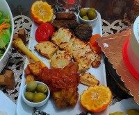 ماهیچه، جوجه و کباب تابه ای