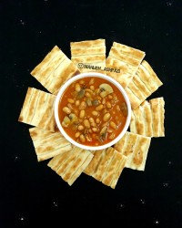خوراک لوبیا چیتی با قارچ
