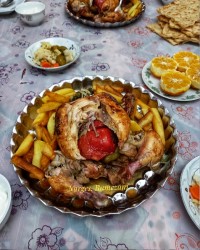 مرغ سوخاری شکم پر