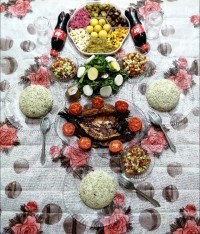 ماهی با رب انار در توستر