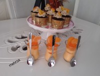 کرم چیز پرتقالی وکاپ کیک شکلاتی