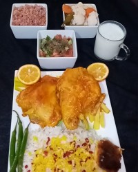 زرشک پلو با مرغ زعفرانی